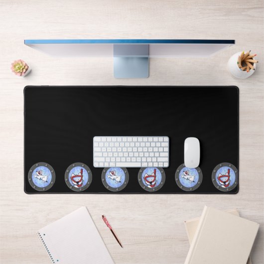KiniArt Scuba Westies Porthole Desk Mat (Bureau 1)