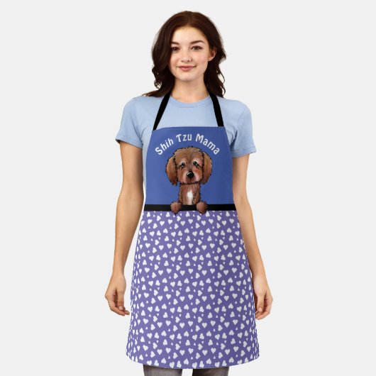 KiniArt Shih Tzu All-Over Print Apron Schort (Gedragen)