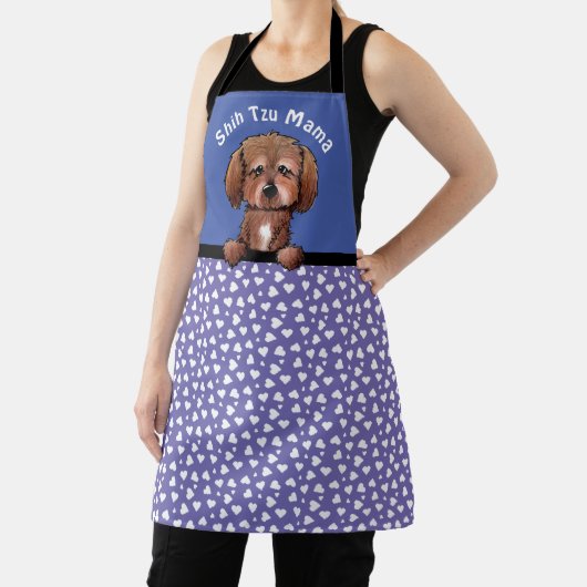 KiniArt Shih Tzu All-Over Print Apron Schort (Insitu)