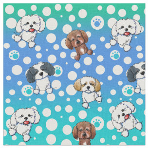 KiniArt Shih Tzu Dogs Multicolor Stof