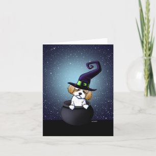 KiniArt Shih Tzu Witch Halloween Kaart