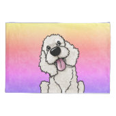 KiniArt Smiling Doodle Dog Kussensloop (Achterkant)