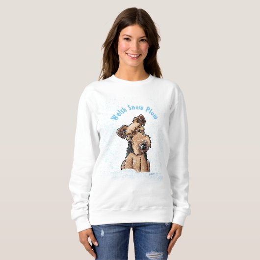 KiniArt Sneeuwwitje Welsh Terrier sweatshirt (Voorkant volledig)