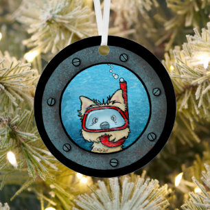 KiniArt Snorkeling Cairn Ornement en métal