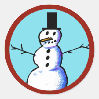 KiniArt Snowman Ronde Sticker