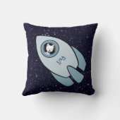 KiniArt Space Rocket Dog Westie Kussen (Achterkant)
