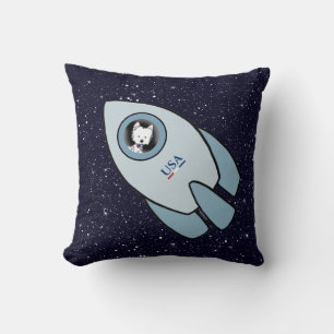 KiniArt Space Rocket Dog Westie Kussen