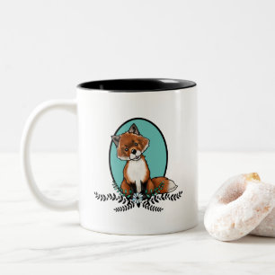 KiniArt Sweet Fox Tweekleurige Koffiemok