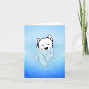 KiniArt Swimming Westie Note Kaart