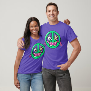 KiniArt Terriers Vrede en Liefde T-shirt