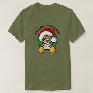 KiniArt Tijgerwelp Kerstmis T-shirt