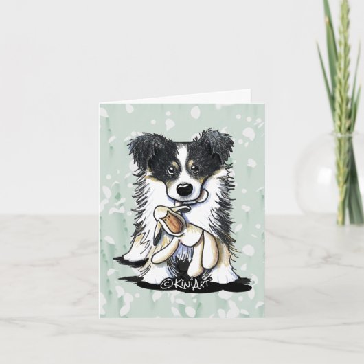 KiniArt Tricolor Border Collie Notitiekaartje (Voorkant)