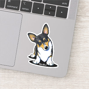 KiniArt Tricolor Corgi Sticker