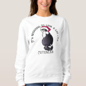 KiniArt Tuxedo Chat Sweatshirt de Noël (Devant)