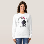 KiniArt Tuxedo Chat Sweatshirt de Noël (Devant entier)