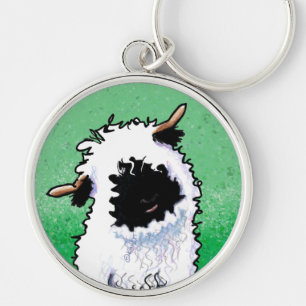 KiniArt Valais Blerkse Sheep Sleutelhanger