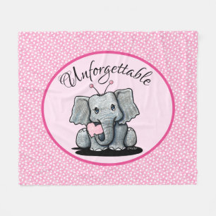 KiniArt Valentijn Elephant Fleece Blanket