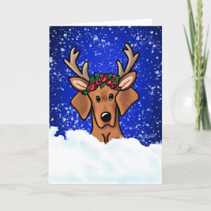 KiniArt Vizsla Hond Kerstkaart Feestdagen Kaart