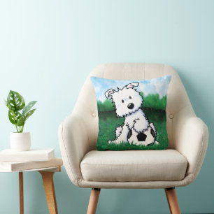 KiniArt Voetbal Westie Puppy Kussen
