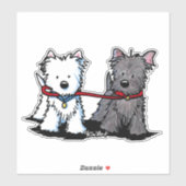 KiniArt Walking Terrier Duo Vinyl Sticker (Feuille)