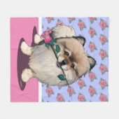 KiniArt Walter Pom Portrait Fleece Deken (Voorkant (Horizontaal))