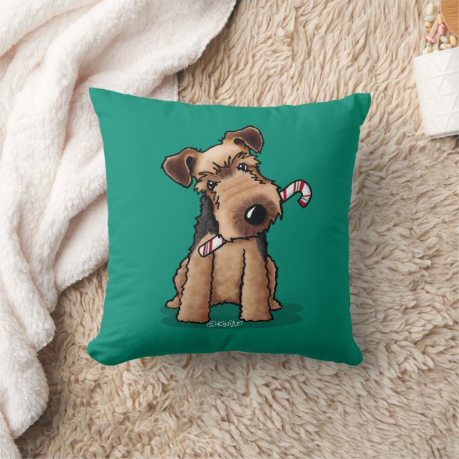 KiniArt Welsh Terrier Kerst Kussen (Deken)