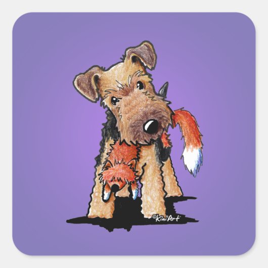 KiniArt Welsh Terrier Square Sticker (Voorkant)