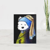 KiniArt Westie avec carte à oreille perle (Devant)
