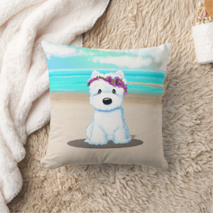 KiniArt ™️ Westie Beach Blossom Kussen