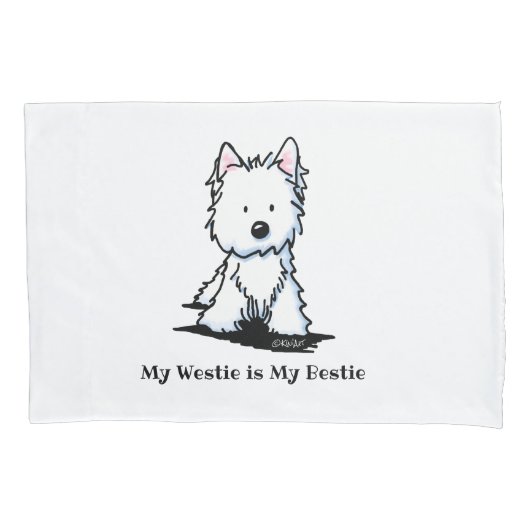 KiniArt Westie Bestie Pillowcase Kussensloop (Voorkant)
