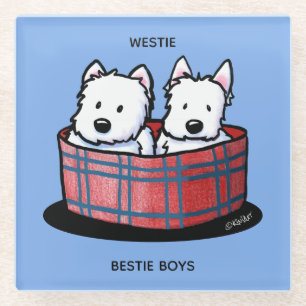KiniArt Westie Besties Glazen Onderzetter