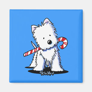 KiniArt Westie Candy Cane Cutie Magnet Magneet