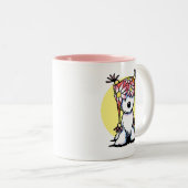 KiniArt Westie Casquette Floral Mug (Devant droit)
