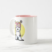 KiniArt Westie Casquette Floral Mug (Devant gauche)