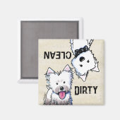 KiniArt Westie Clean Dirty lave-vaisselle aimant (Recto/Verso)