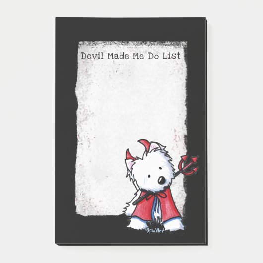 KiniArt Westie Devil Post-It Notes (Devant)