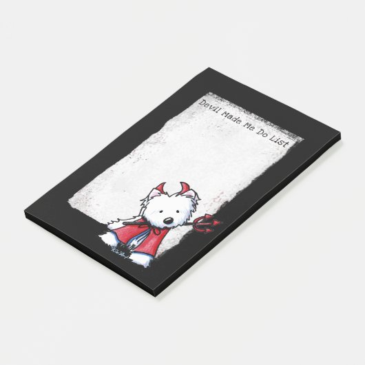 KiniArt Westie Diable Post-It Notes (Incliné)