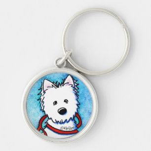 KiniArt Westie Dog Sleutelhanger voor schilderen