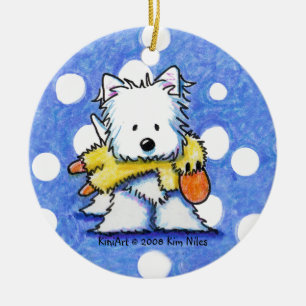 KiniArt Westie & Duck Speelgoed Ornament