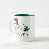 KiniArt Westie Festive Christmas Mug (Devant gauche)