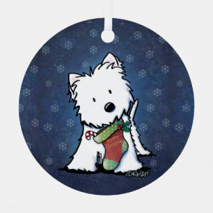 KiniArt Westie Festive kerstmetaal Ornament