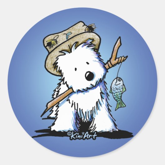 KiniArt Westie Fisher Stickers (Voorkant)
