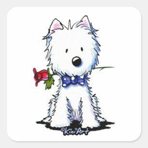 KiniArt Westie Gent Vierkante Sticker