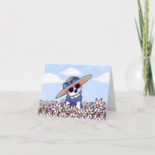 KiniArt Westie Girl Floral Note Card Bedankkaart