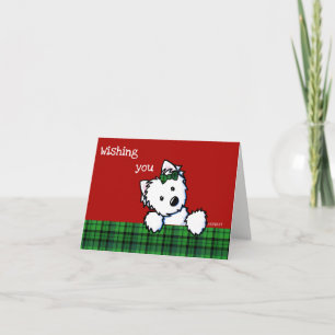 KiniArt Westie Girl-Kaart voor kerstmis Feestdagen Kaart