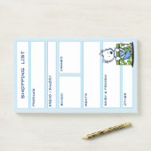KiniArt Westie Grocery Winkellijst Post-it® Notes (Op bureau)