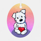 KiniArt Westie Hart Keramische Versiering Metalen Ornament (Achterkant)