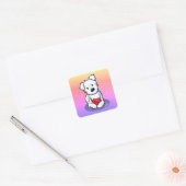 KiniArt Westie Heart Vierkante Sticker (Envelop)