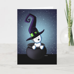 KiniArt Westie Heks Halloween Kaart