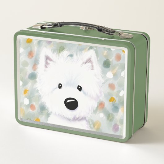 KiniArt Westie Impression Metal Lunch Box (Achterkant)